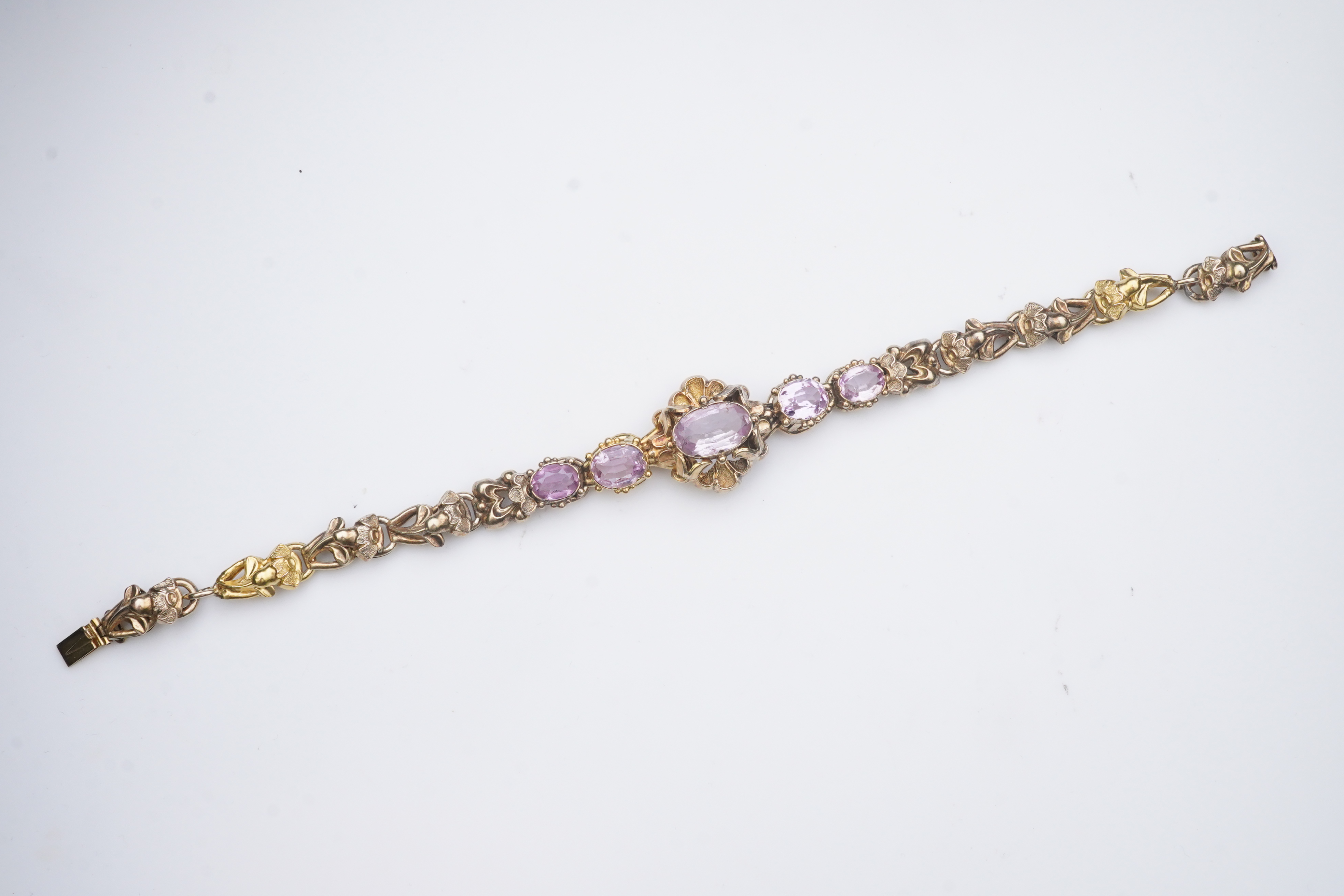 A pink topaz bracelet, mid 19th century